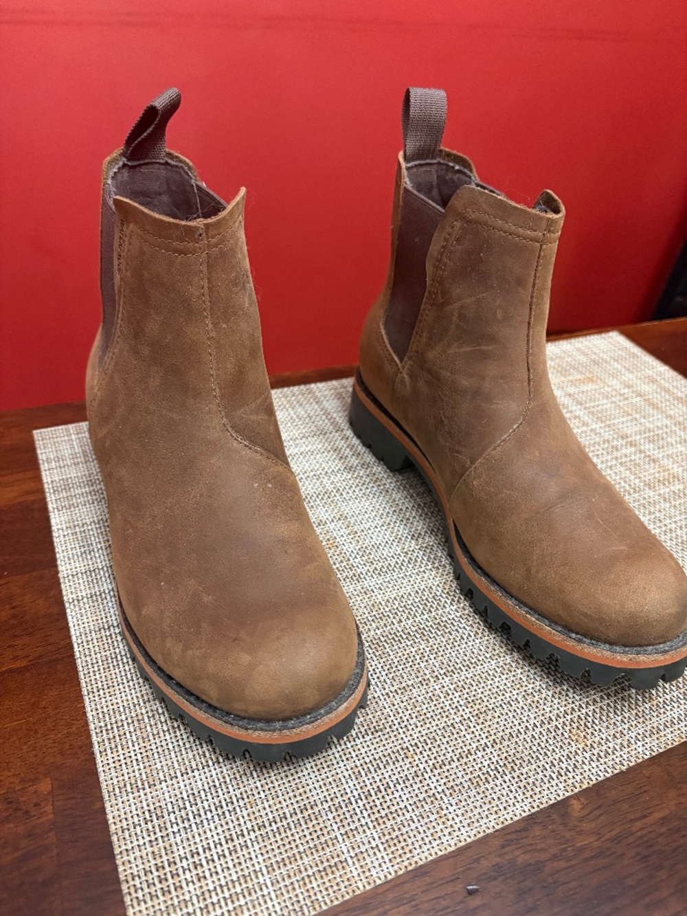 Chaco chestnut suede Chelsea boots